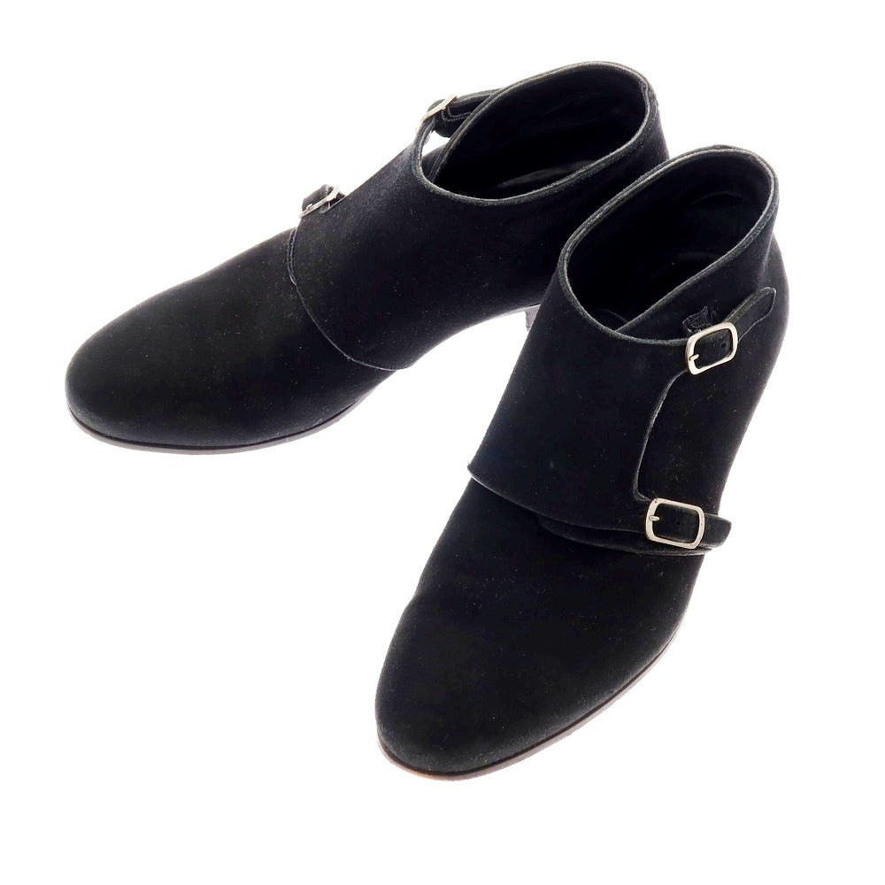 【中古】フェランテ FERRANTE スエード ダブルモンク ブーツ ブラック【 9 】【 状態ランクB 】【 メンズ 】