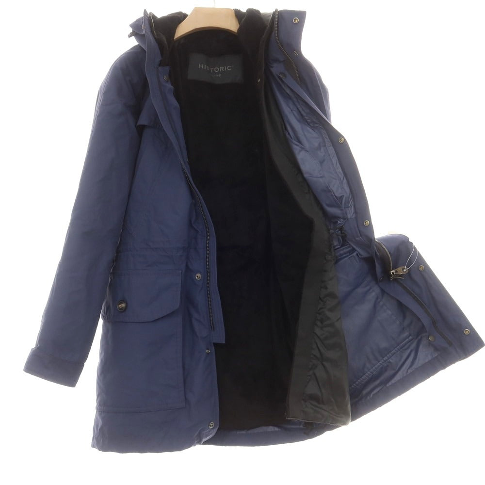 【中古】ヒストリック HISTORIC ポリエステル 中綿 フーデッドコート ライトネイビー系【 S 】【 状態ランクC 】【 メンズ 】