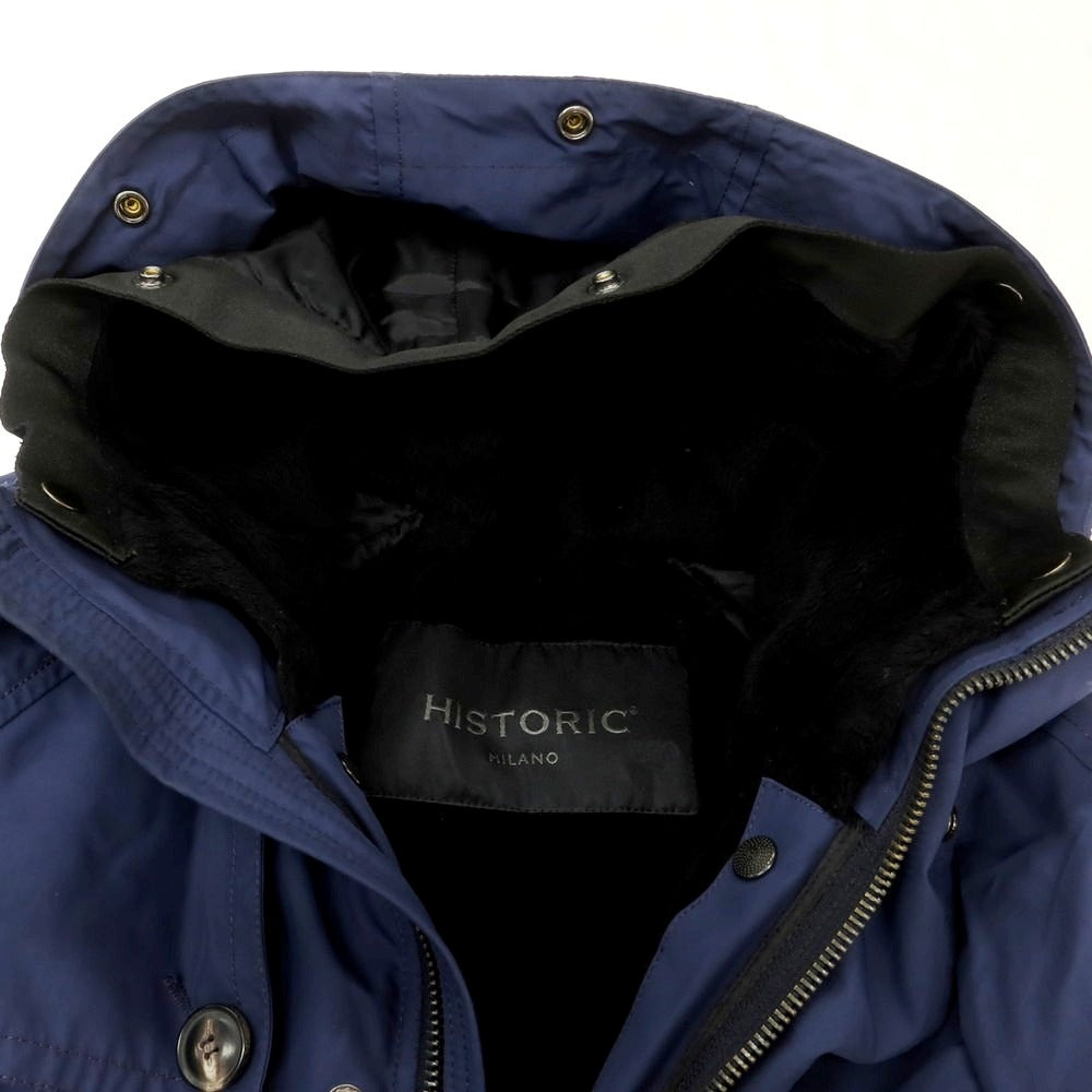 【中古】ヒストリック HISTORIC ポリエステル 中綿 フーデッドコート ライトネイビー系【 S 】【 状態ランクC 】【 メンズ 】