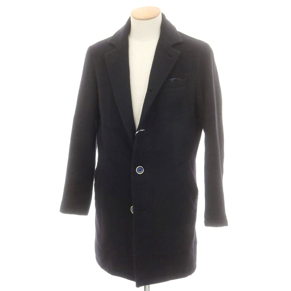 【中古】マッシモ レベッキ MASSIMO REBECCHI ウールポリエステル チェスターフィールドコート ネイビー【 S 】【 状態ランクB 】【 メンズ 】