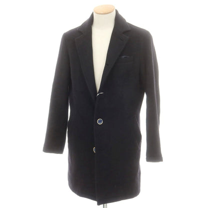 【中古】マッシモ レベッキ MASSIMO REBECCHI ウールポリエステル チェスターフィールドコート ネイビー【 S 】【 状態ランクB 】【 メンズ 】