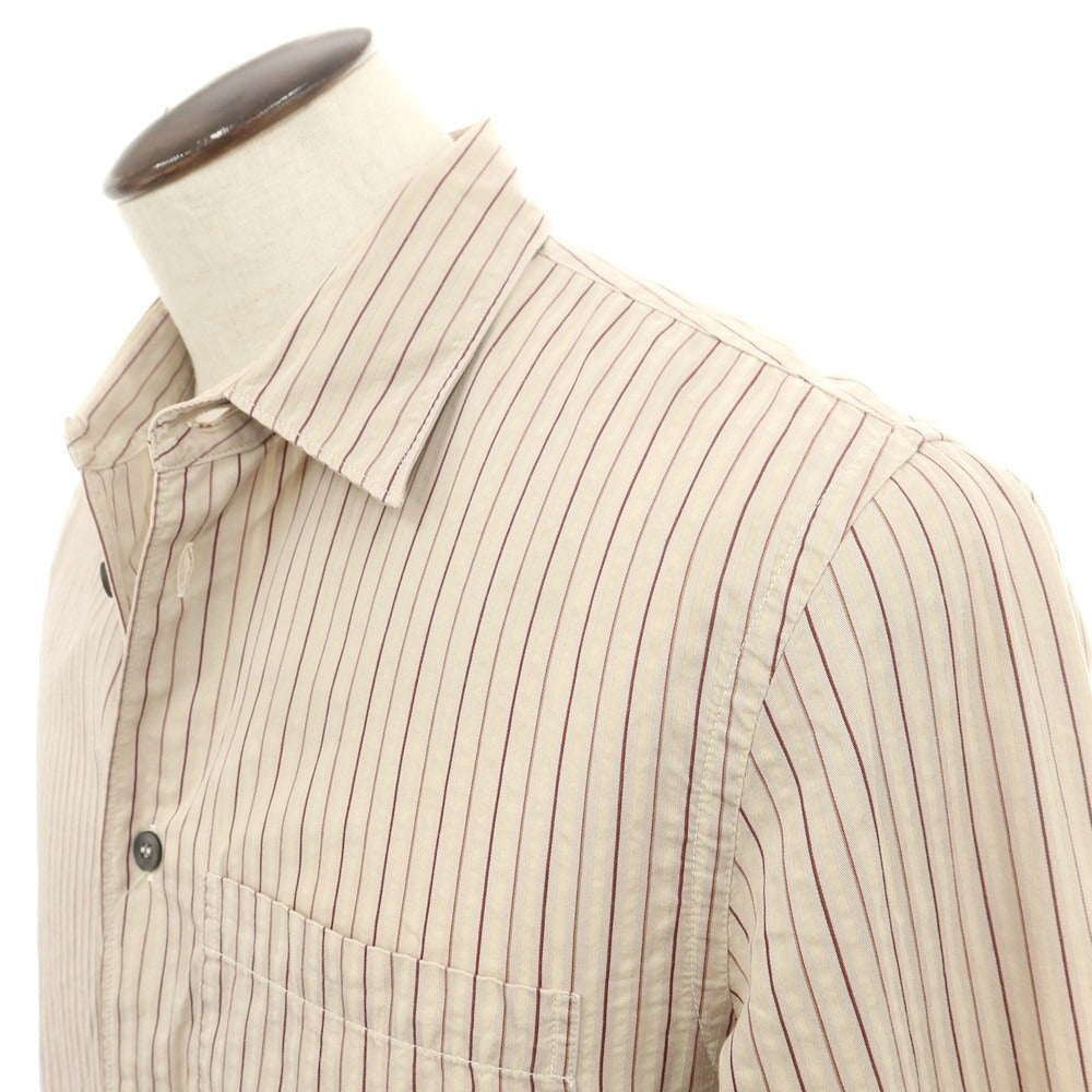 【中古】シーピーカンパニー C.P.Company コットン ストライプ カジュアルシャツ ベージュ【 3 】【 状態ランクC 】【 メンズ 】
