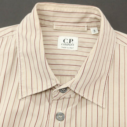 【中古】シーピーカンパニー C.P.Company コットン ストライプ カジュアルシャツ ベージュ【 3 】【 状態ランクC 】【 メンズ 】