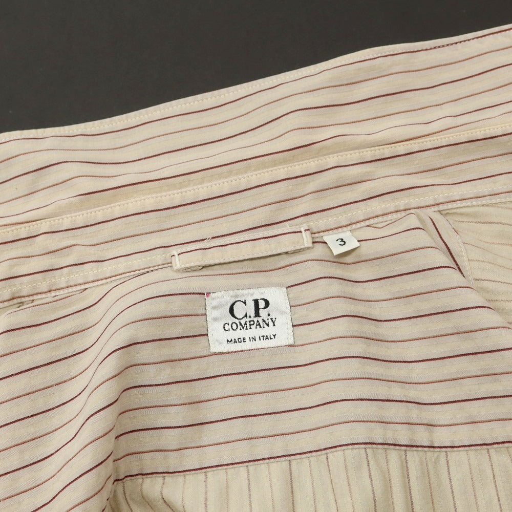 【中古】シーピーカンパニー C.P.Company コットン ストライプ カジュアルシャツ ベージュ【 3 】【 状態ランクC 】【 メンズ 】