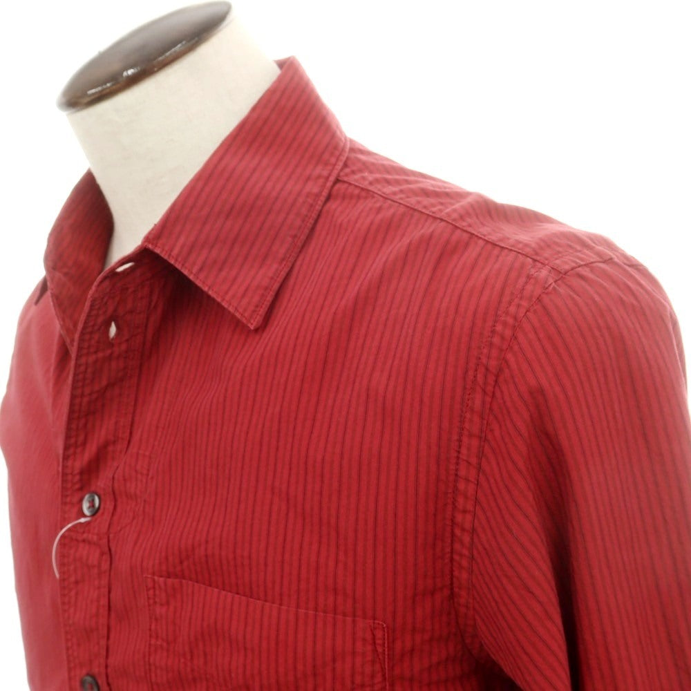 【中古】シーピーカンパニー C.P.Company コットン系 ストライプ カジュアルシャツ レッド【 3 】【 状態ランクC 】【 メンズ 】