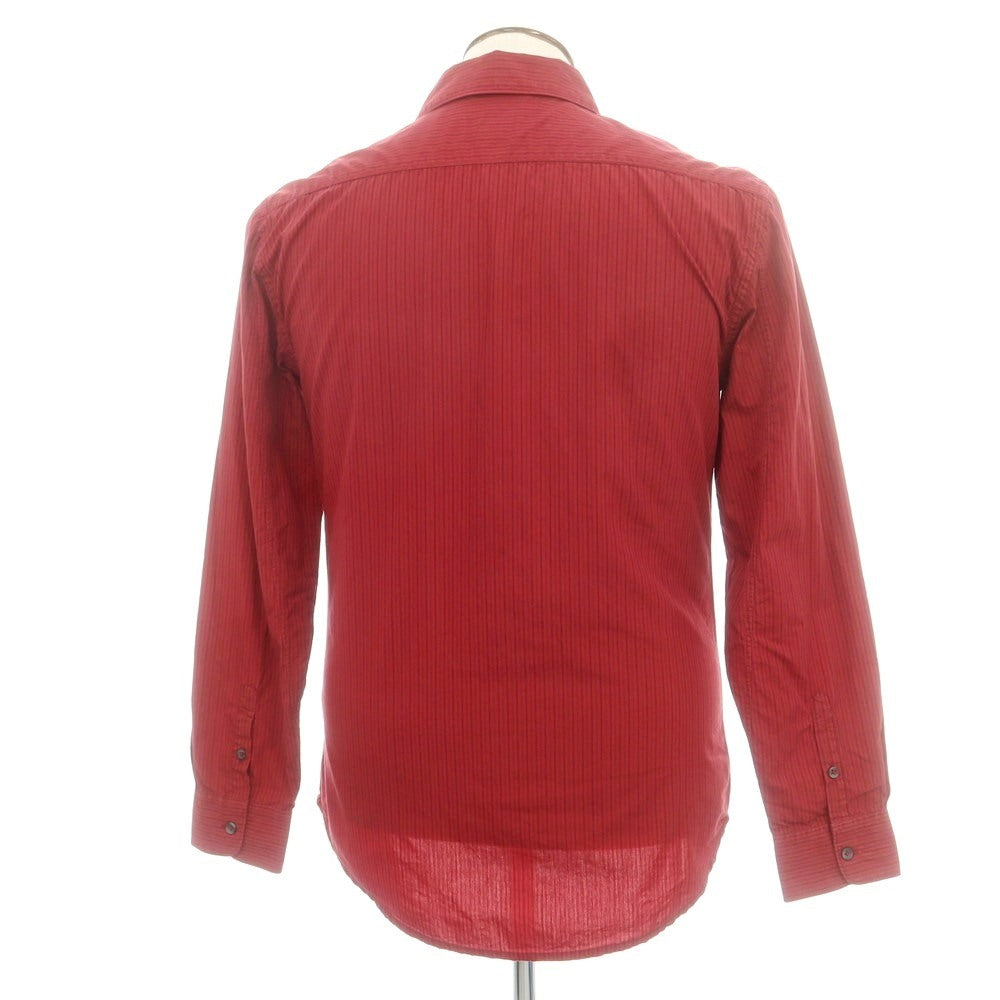 【中古】シーピーカンパニー C.P.Company コットン系 ストライプ カジュアルシャツ レッド【 3 】【 状態ランクC 】【 メンズ 】
