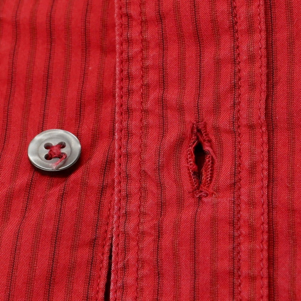 【中古】シーピーカンパニー C.P.Company コットン系 ストライプ カジュアルシャツ レッド【 3 】【 状態ランクC 】【 メンズ 】