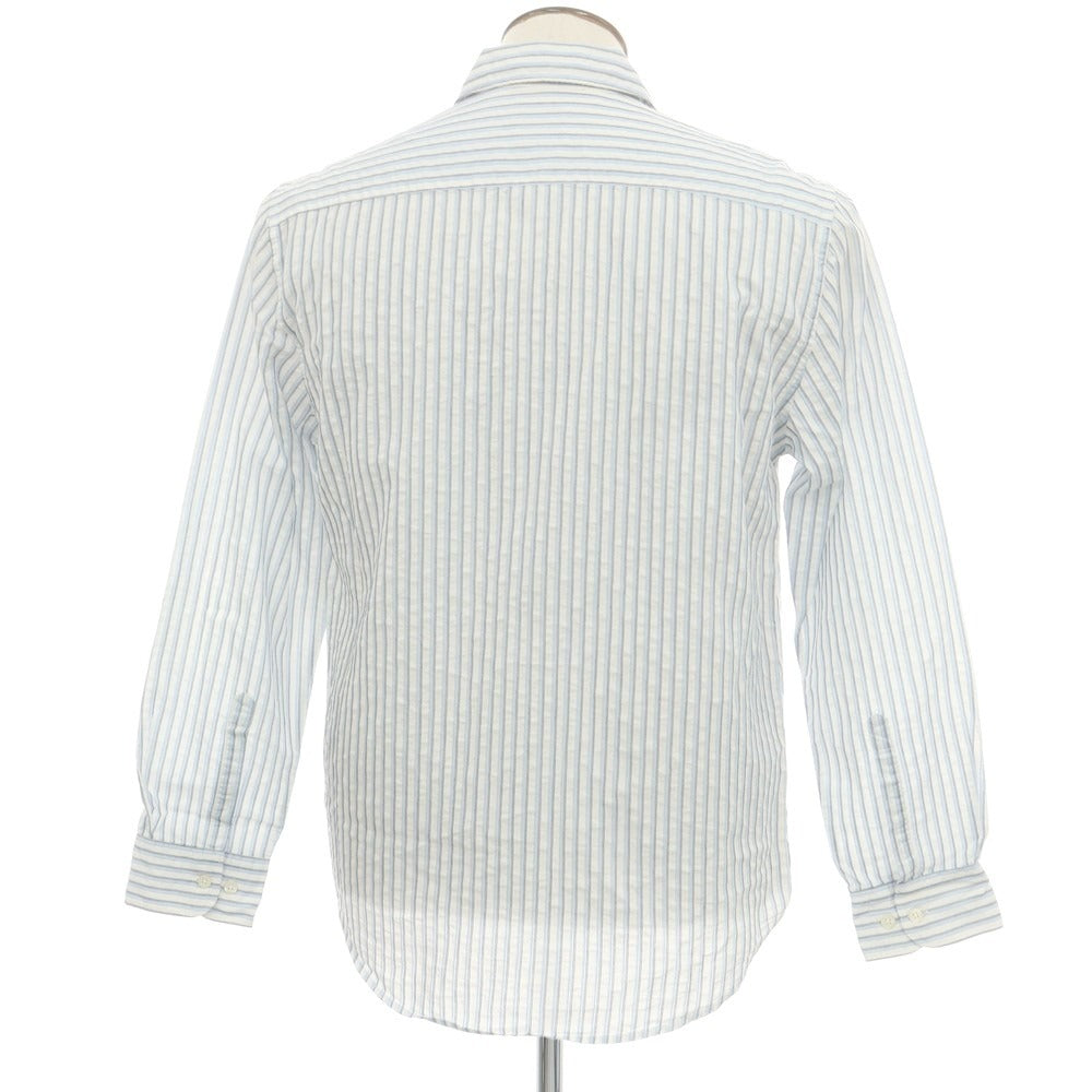 【中古】シーピーカンパニー C.P.Company コットンナイロン ストライプ カジュアルシャツ ホワイトxライトブルー【 3 】【 状態ランクC 】【 メンズ 】