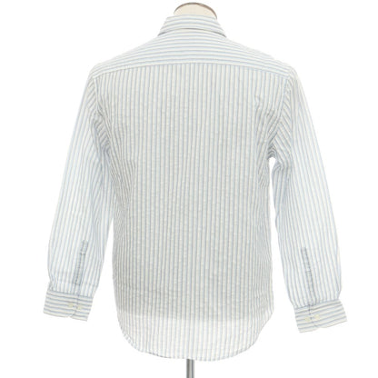 【中古】シーピーカンパニー C.P.Company コットンナイロン ストライプ カジュアルシャツ ホワイトxライトブルー【 3 】【 状態ランクC 】【 メンズ 】
