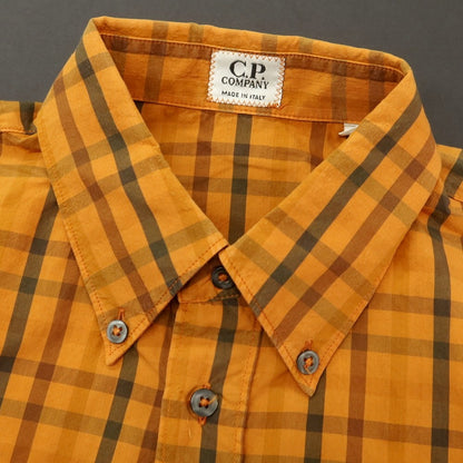 【中古】シーピーカンパニー C.P.Company コットンナイロン チェック ボタンダウン カジュアルシャツ オレンジ【 3 】【 状態ランクC 】【 メンズ 】