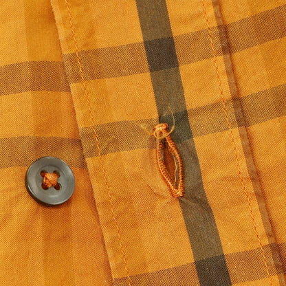 【中古】シーピーカンパニー C.P.Company コットンナイロン チェック ボタンダウン カジュアルシャツ オレンジ【 3 】【 状態ランクC 】【 メンズ 】