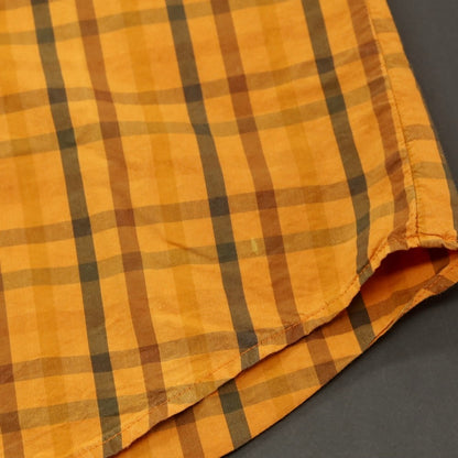 【中古】シーピーカンパニー C.P.Company コットンナイロン チェック ボタンダウン カジュアルシャツ オレンジ【 3 】【 状態ランクC 】【 メンズ 】