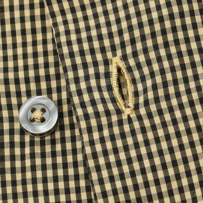 【中古】シーピーカンパニー C.P.Company コットンキュプラ チェック カジュアルシャツ ベージュxブラック【 3 】【 状態ランクC 】【 メンズ 】