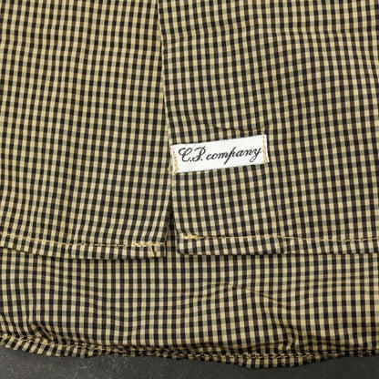 【中古】シーピーカンパニー C.P.Company コットンキュプラ チェック カジュアルシャツ ベージュxブラック【 3 】【 状態ランクC 】【 メンズ 】