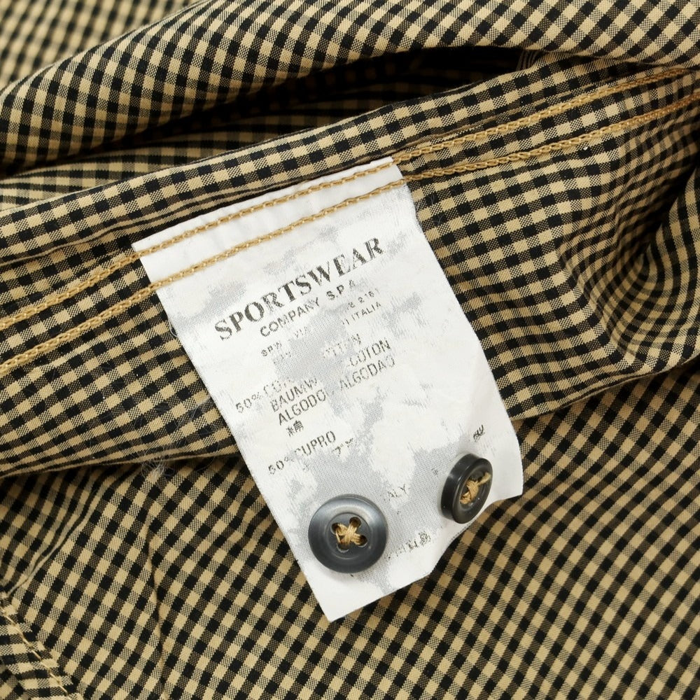 【中古】シーピーカンパニー C.P.Company コットンキュプラ チェック カジュアルシャツ ベージュxブラック【 3 】【 状態ランクC 】【 メンズ 】