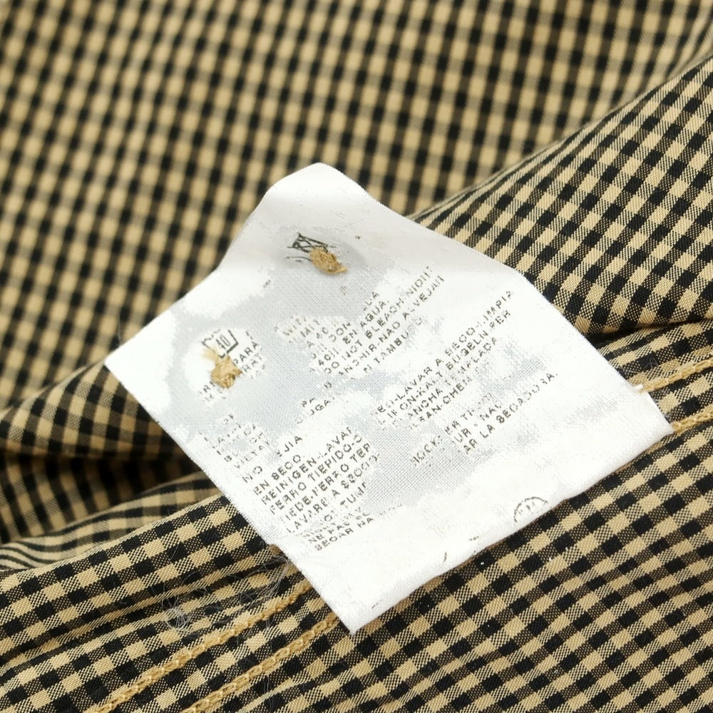 【中古】シーピーカンパニー C.P.Company コットンキュプラ チェック カジュアルシャツ ベージュxブラック【 3 】【 状態ランクC 】【 メンズ 】