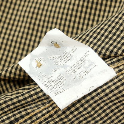 【中古】シーピーカンパニー C.P.Company コットンキュプラ チェック カジュアルシャツ ベージュxブラック【 3 】【 状態ランクC 】【 メンズ 】