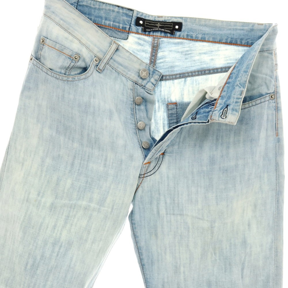 【中古】ストーンアイランド STONE ISLAND コットンリネン デニムパンツ ブルー【サイズ30】【 状態ランクC 】【 メンズ 】