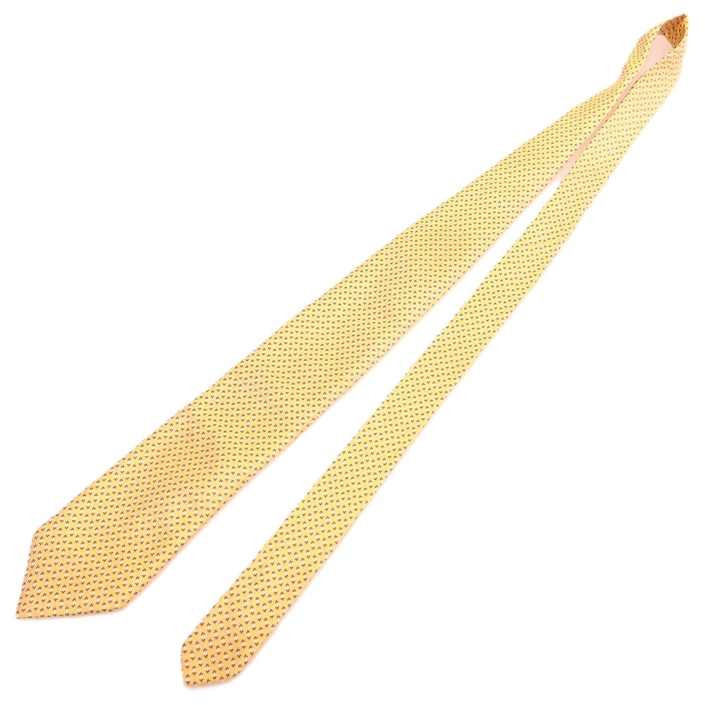 【中古】エルメネジルドゼニア Ermenegildo Zegna シルク 小紋柄ネクタイ イエロー【 状態ランクB 】【 メンズ 】 [APD]