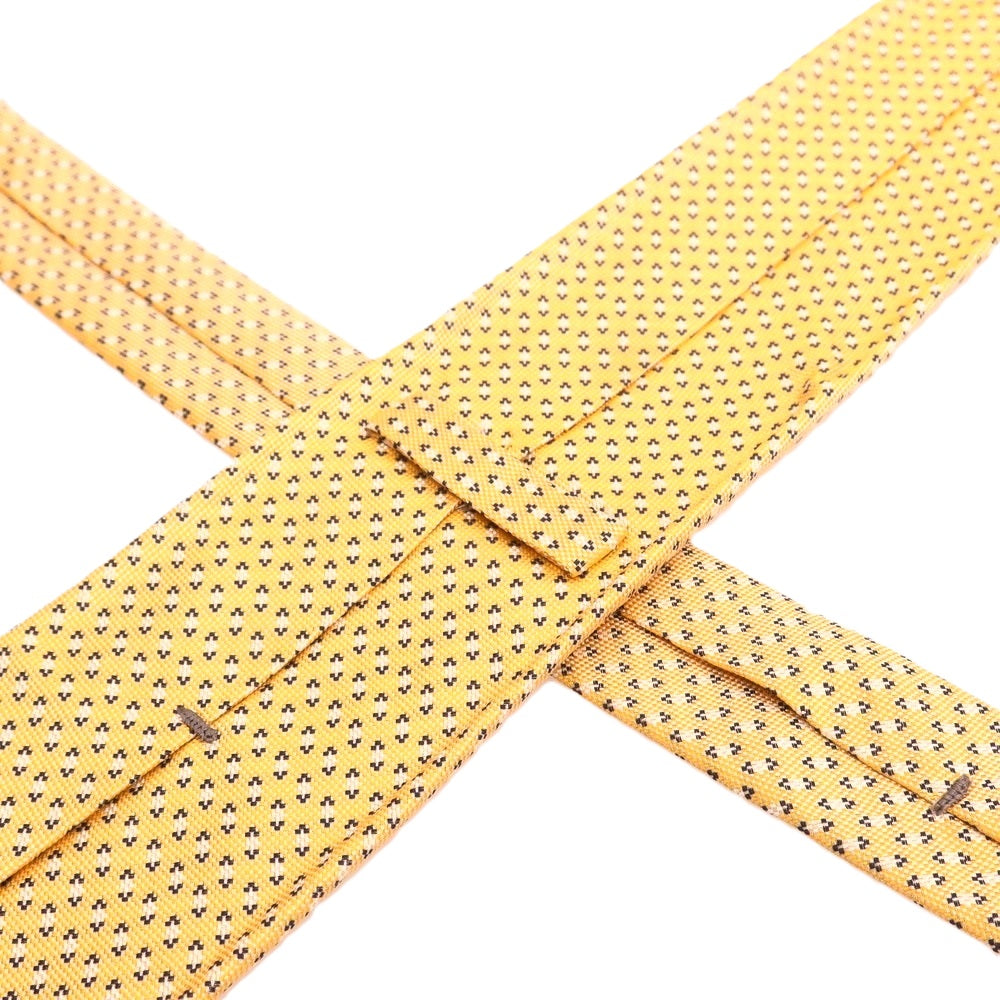 【中古】エルメネジルドゼニア Ermenegildo Zegna シルク 小紋柄ネクタイ イエロー【 状態ランクB 】【 メンズ 】