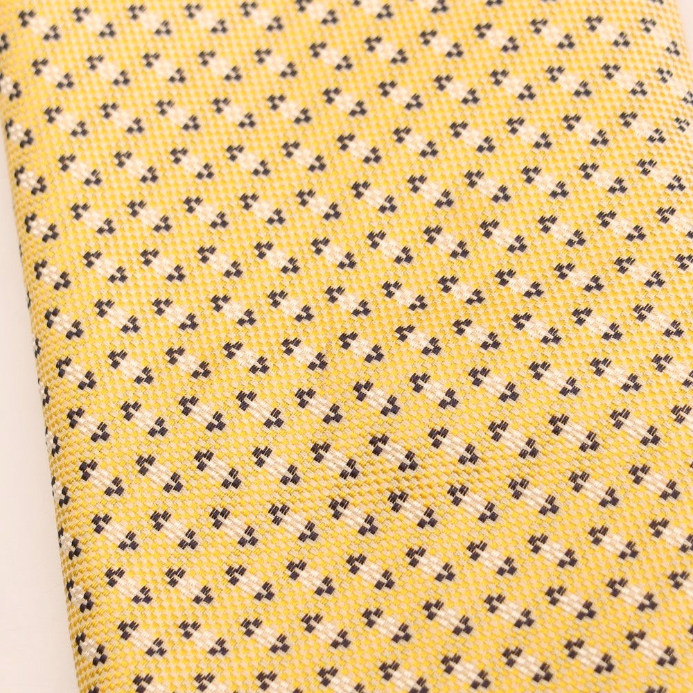 【中古】エルメネジルドゼニア Ermenegildo Zegna シルク 小紋柄ネクタイ イエロー【 状態ランクB 】【 メンズ 】 [APD]