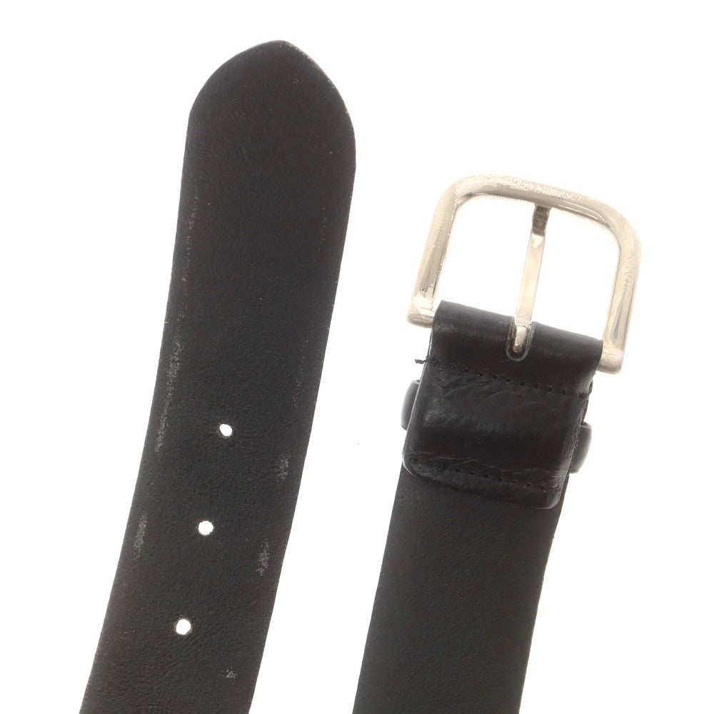 【中古】シーピーカンパニー C.P.Company レザー ベルト ブラックxシルバー【 80 】【 状態ランクC 】【 メンズ 】