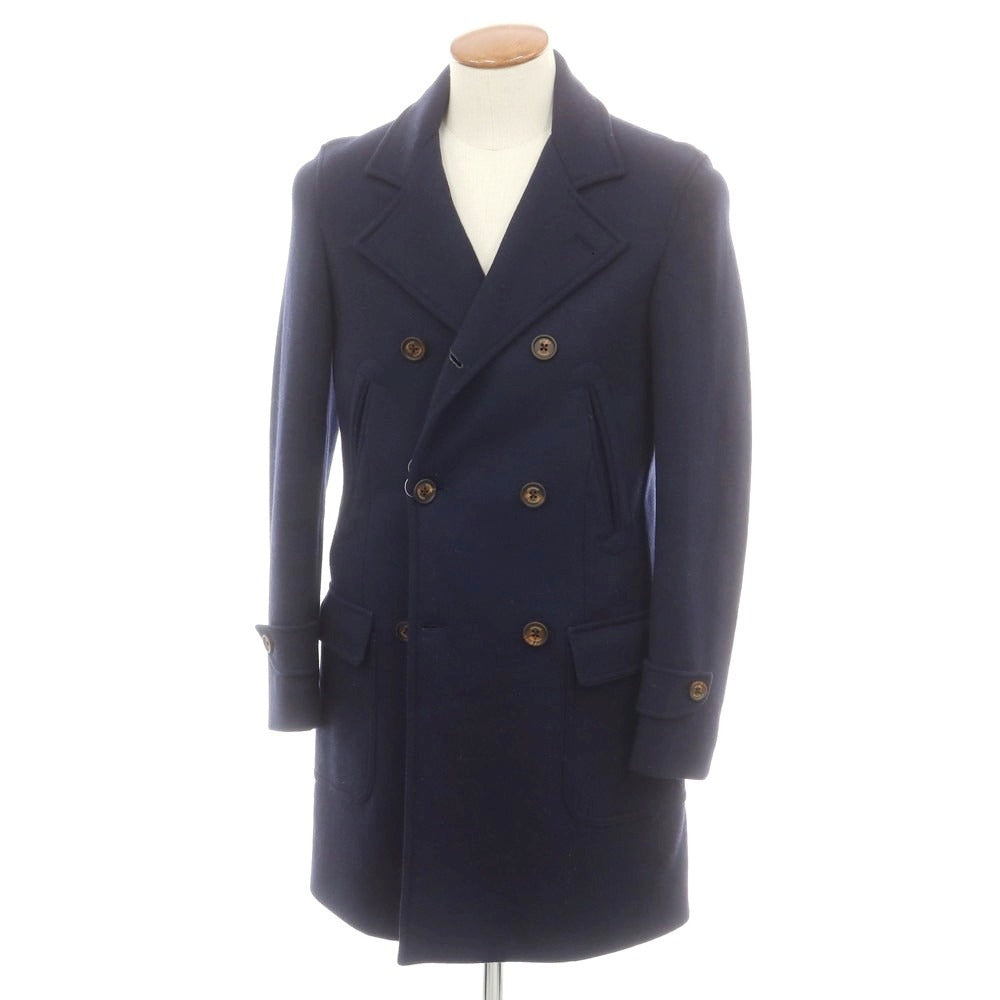 【中古】イレブンティ eleventy ウールナイロン ジャージーポロコート ライトネイビー【 46 】【 状態ランクB 】【 メンズ 】