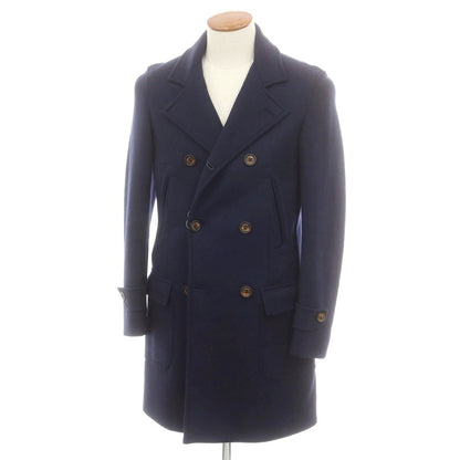 【中古】イレブンティ eleventy ウールナイロン ジャージーポロコート ライトネイビー【 46 】【 状態ランクB 】【 メンズ 】