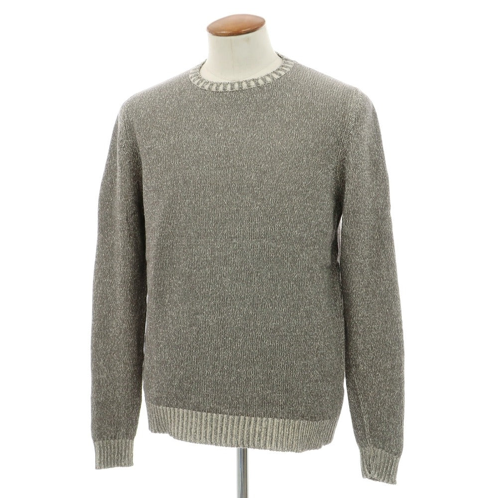 【中古】スカリオーネ SCAGLIONE air Jumper シルクコットン クルーネック プルオーバーニット グレー【サイズM】【 状態ランクB 】【 メンズ 】