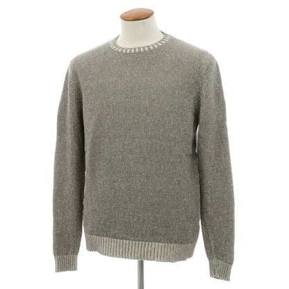 【中古】スカリオーネ SCAGLIONE air Jumper シルクコットン クルーネック プルオーバーニット グレー【サイズM】【 状態ランクB 】【 メンズ 】