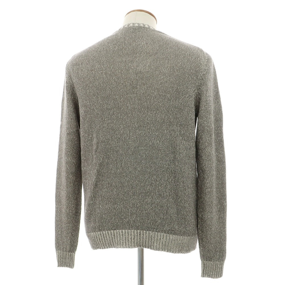 【中古】スカリオーネ SCAGLIONE air Jumper シルクコットン クルーネック プルオーバーニット グレー【サイズM】【 状態ランクB 】【 メンズ 】