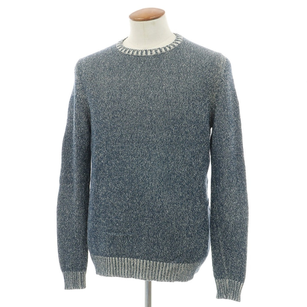 【中古】スカリオーネ SCAGLIONE air Jumper シルクコットン クルーネック プルオーバーニット ネイビー【サイズM】【 状態ランクB 】【 メンズ 】