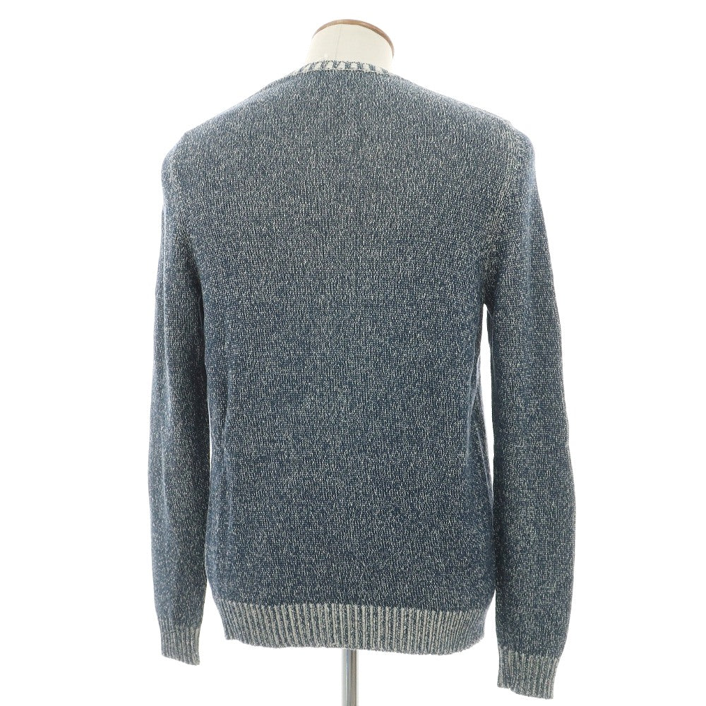 【中古】スカリオーネ SCAGLIONE air Jumper シルクコットン クルーネック プルオーバーニット ネイビー【サイズM】【 状態ランクB 】【 メンズ 】