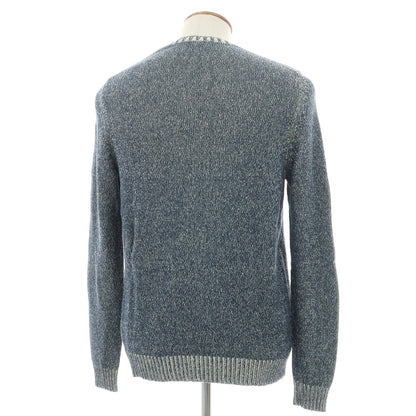 【中古】スカリオーネ SCAGLIONE air Jumper シルクコットン クルーネック プルオーバーニット ネイビー【サイズM】【 状態ランクB 】【 メンズ 】