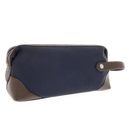 【中古】ペッレモルビダ PELLE MORBIDA ナイロン×レザー セカンドバッグ ネイビーxダークブラウン【 状態ランクC 】【 メンズ 】