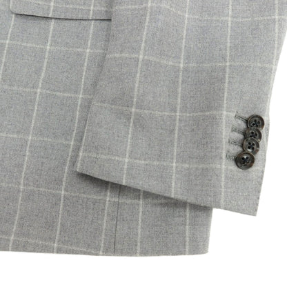 【中古】サルトリアイプシロン SartoriaYpsilon ウール ウィンドウペーンチェック 2つボタンスーツ ライトグレーxホワイト【 PM 】【 状態ランクC 】【 メンズ 】