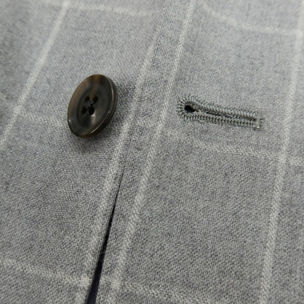 【中古】サルトリアイプシロン SartoriaYpsilon ウール ウィンドウペーンチェック 2つボタンスーツ ライトグレーxホワイト【 サイズPM 】【 状態ランクC 】【 メンズ 】 [APD]