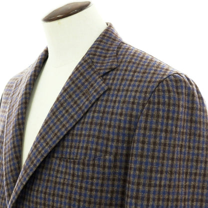 【中古】サルトリアイプシロン SartoriaYpsilon ウールナイロン チェック 2つボタンスーツ アッシュブラウンxブルー【 PM 】【 状態ランクB 】【 メンズ 】