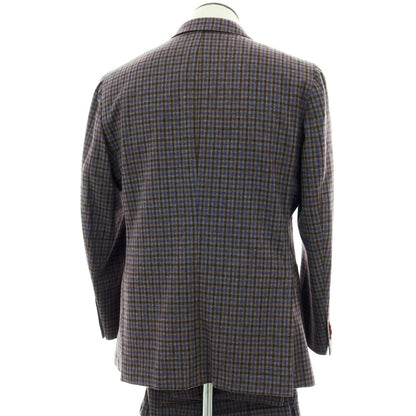 【中古】サルトリアイプシロン SartoriaYpsilon ウールナイロン チェック 2つボタンスーツ アッシュブラウンxブルー【 PM 】【 状態ランクB 】【 メンズ 】