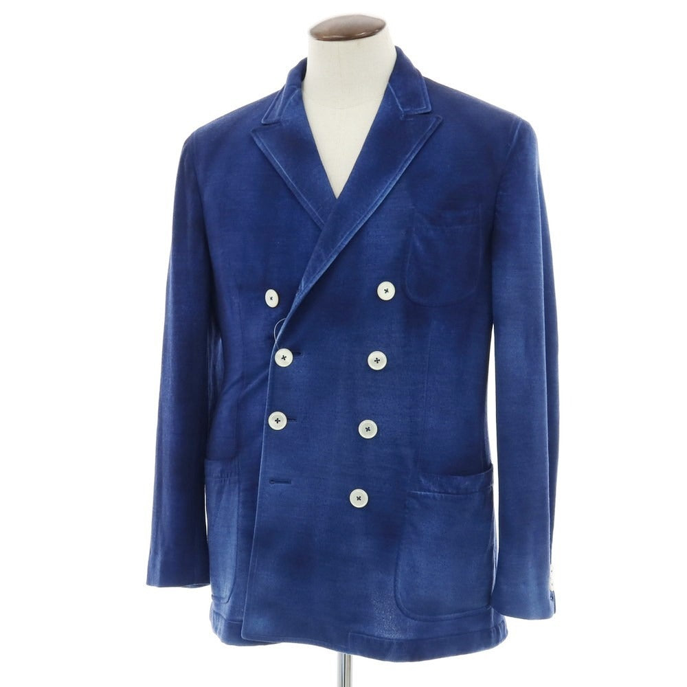 【中古】ザ ジジ THE GIGI ZIGGY T ガーメントダイ ウール ジャージー ダブル8B カジュアルジャケット ネイビーブルー【 52 】【 状態ランクB 】【 メンズ 】
