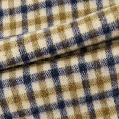 【中古】アクアスキュータム Aquascutum ウール チェック マフラー ベージュxブラウン×ネイビー【 状態ランクB 】【 メンズ 】