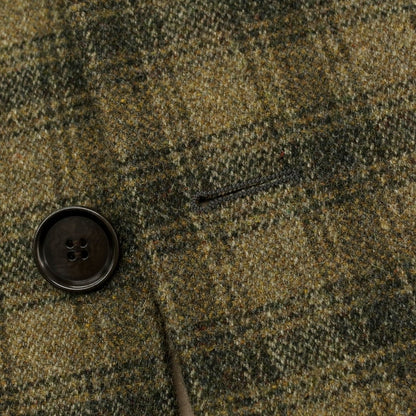 【中古】ジーステージ g-stage MOON社ウール チェック チェスターフィールドコート カーキベージュxグレー【 L 】【 状態ランクA 】【 メンズ 】