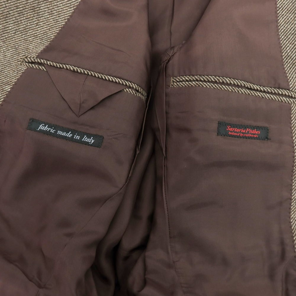 【中古】サルトリアピスケス Sartoria Pisthes ウール 2B テーラードジャケット ブラウン【 サイズ48 】【 状態ランクB 】【 メンズ 】 [APD]