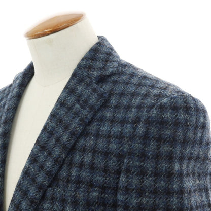 【中古】ルシック Le Chic ウール ハリスツイード チェック 2B テーラードジャケット ネイビーxブラック【 A5 】【 状態ランクB 】【 メンズ 】