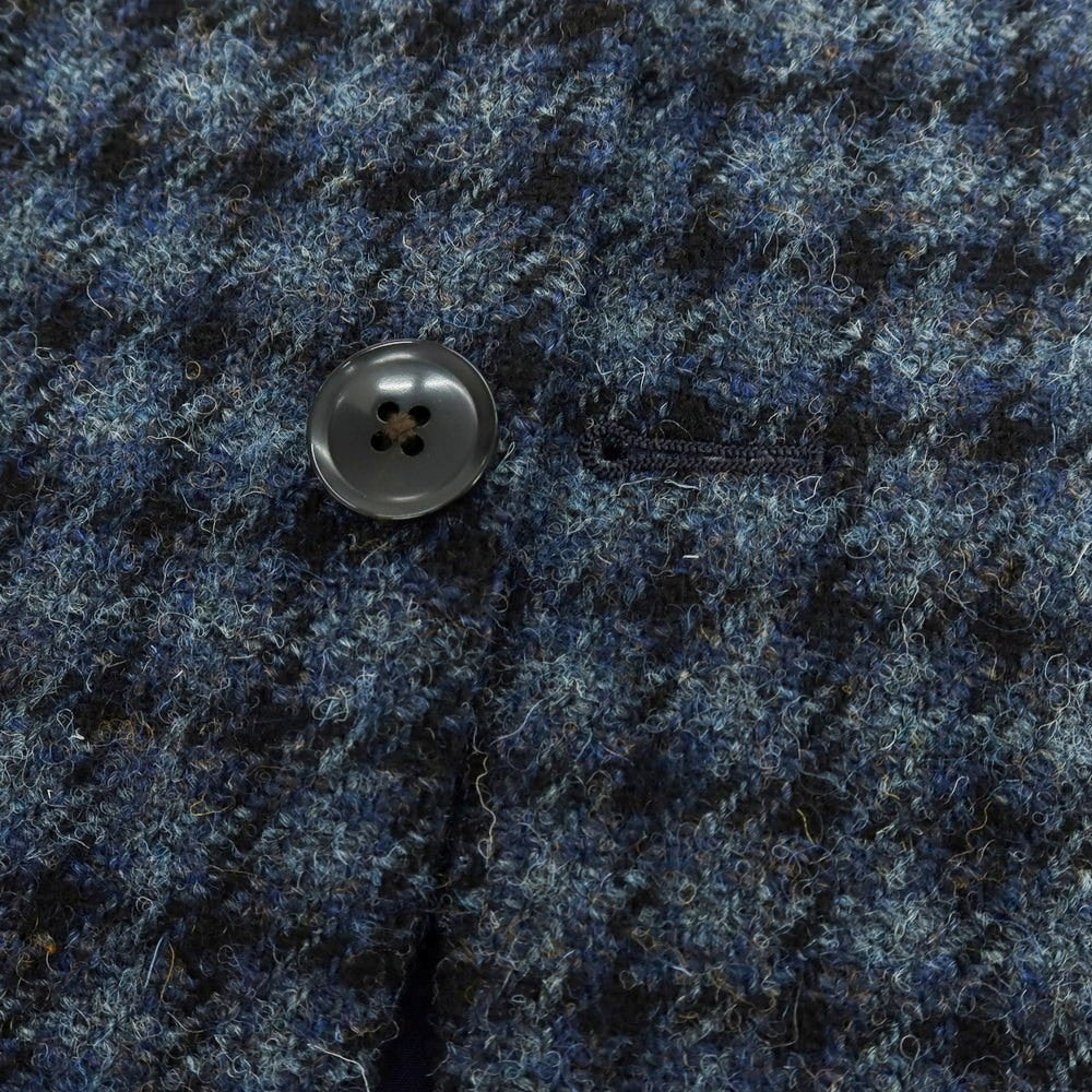 【中古】ルシック Le Chic ウール ハリスツイード チェック 2B テーラードジャケット ネイビーxブラック【 A5 】【 状態ランクB 】【 メンズ 】