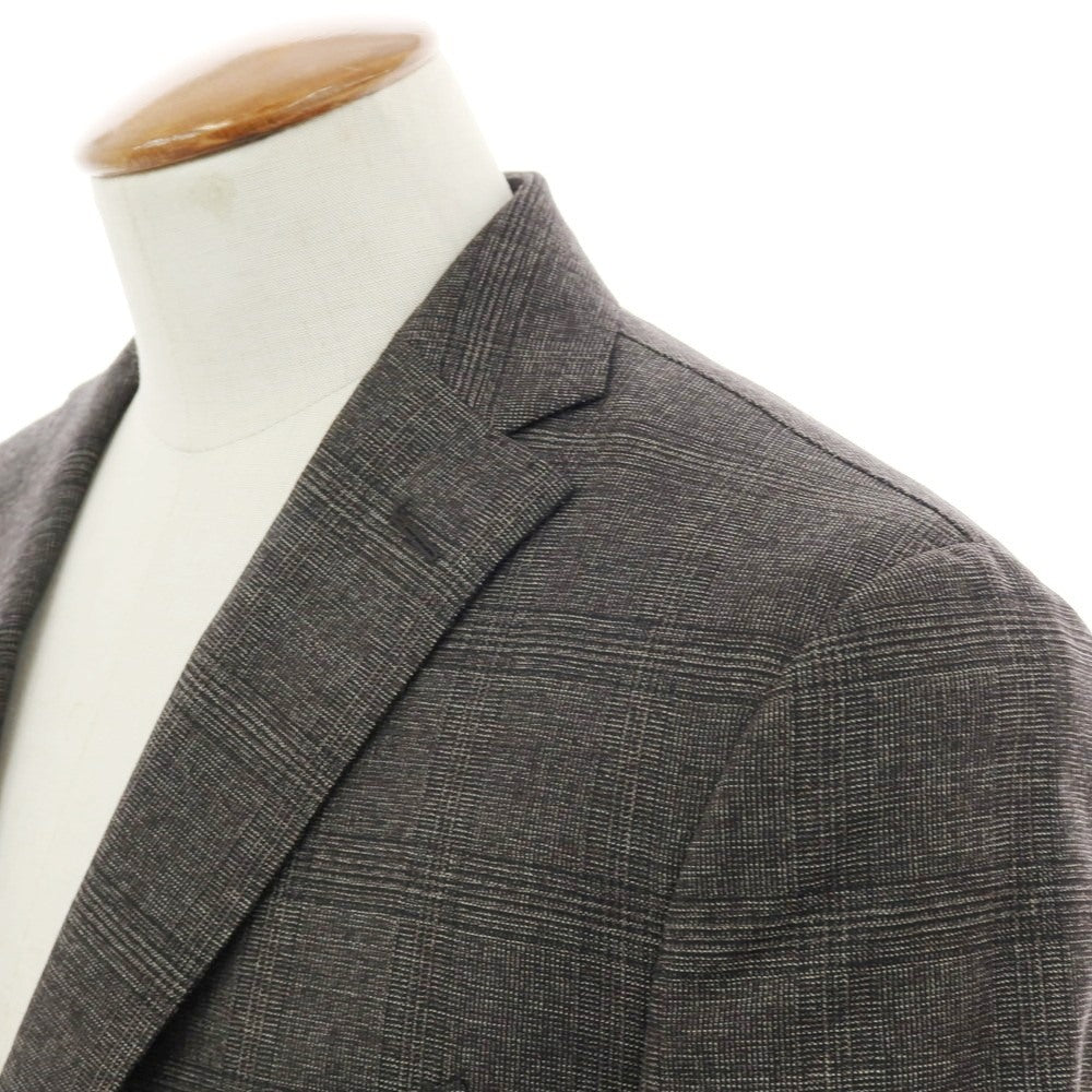 【中古】ボリオリ BOGLIOLI DOVER ウール グレンチェック 3B テーラードジャケット ダークブラウン系【 48 】【 状態ランクC 】【 メンズ 】