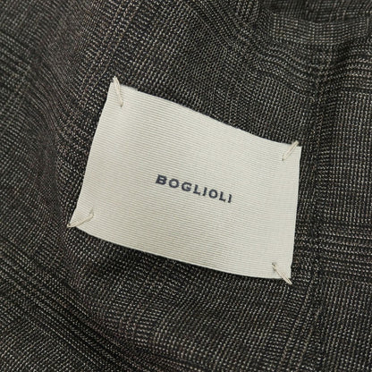 【中古】ボリオリ BOGLIOLI DOVER ウール グレンチェック 3B テーラードジャケット ダークブラウン系【 48 】【 状態ランクC 】【 メンズ 】