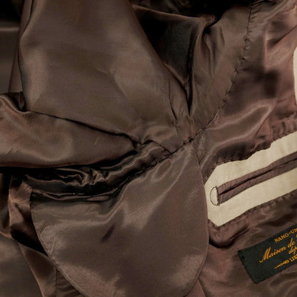 【中古】ナノユニバース nano universe コットンポリウレタン 2B テーラードジャケット オリーブベージュ【サイズ48】【 状態ランクD 】【 メンズ 】