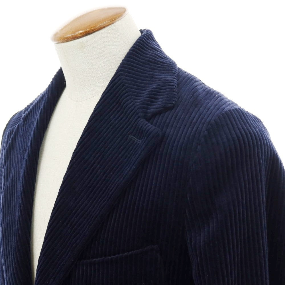 【中古】フクロウ FUKUROU コットン 太畝コーデュロイ 3B テーラードジャケット ネイビー【 48 】【 状態ランクB 】【 メンズ 】