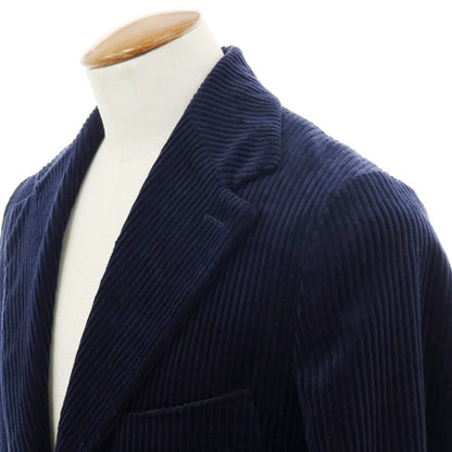 【中古】フクロウ FUKUROU コットン 太畝コーデュロイ 3B テーラードジャケット ネイビー【 48 】【 状態ランクB 】【 メンズ 】